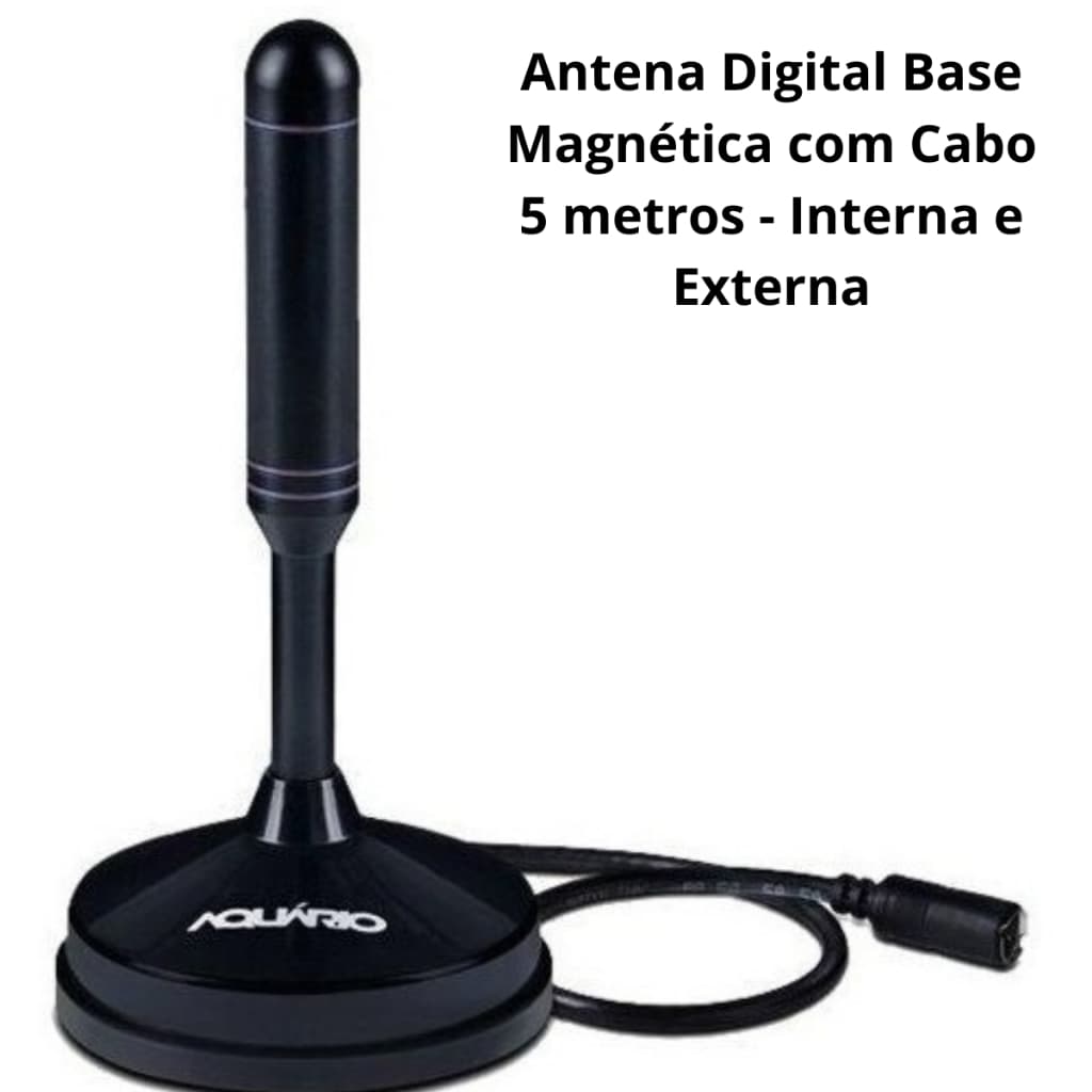Antena digital Interna HDTV DTV-150 Aquário base magnetica