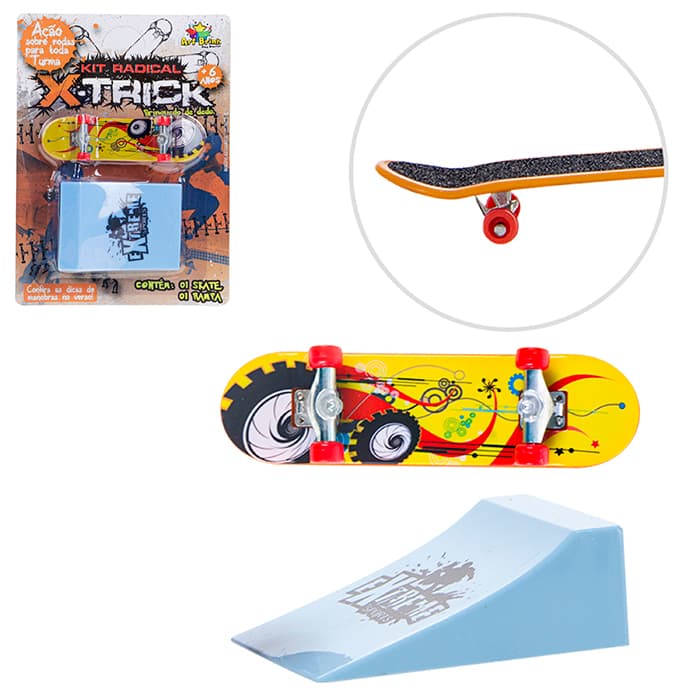 Brinquedo Skate De Dedo Radical Com Rampa Obstáculo