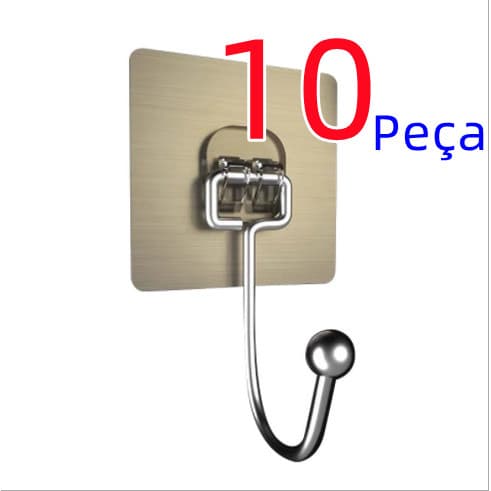 10 Peças Gancho 7x7Cm Adesivo Parede Multi Funcional Autocolante Casa Cozinha Quarto Banheiro Organizado Suporta 10Kg