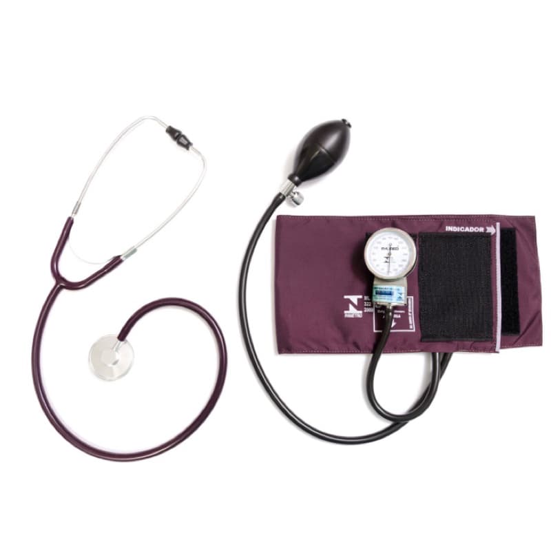 Conjunto Ap Pressão Adulto Nylon Fecho de Contato + Estetoscópio Adulto Unisson – P.A. MED