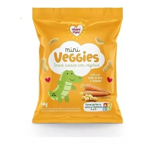 Mini Veggies Snack 18g Grão De Bico E Cenoura Nhamimami