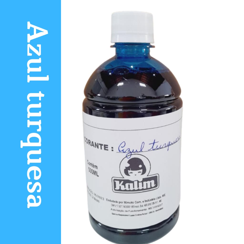 Corante 500ml Para Produtos De Limpeza , Sabão, Amaciante , Detergente , Aromatizantes, Água De Lençóis azul turquesa