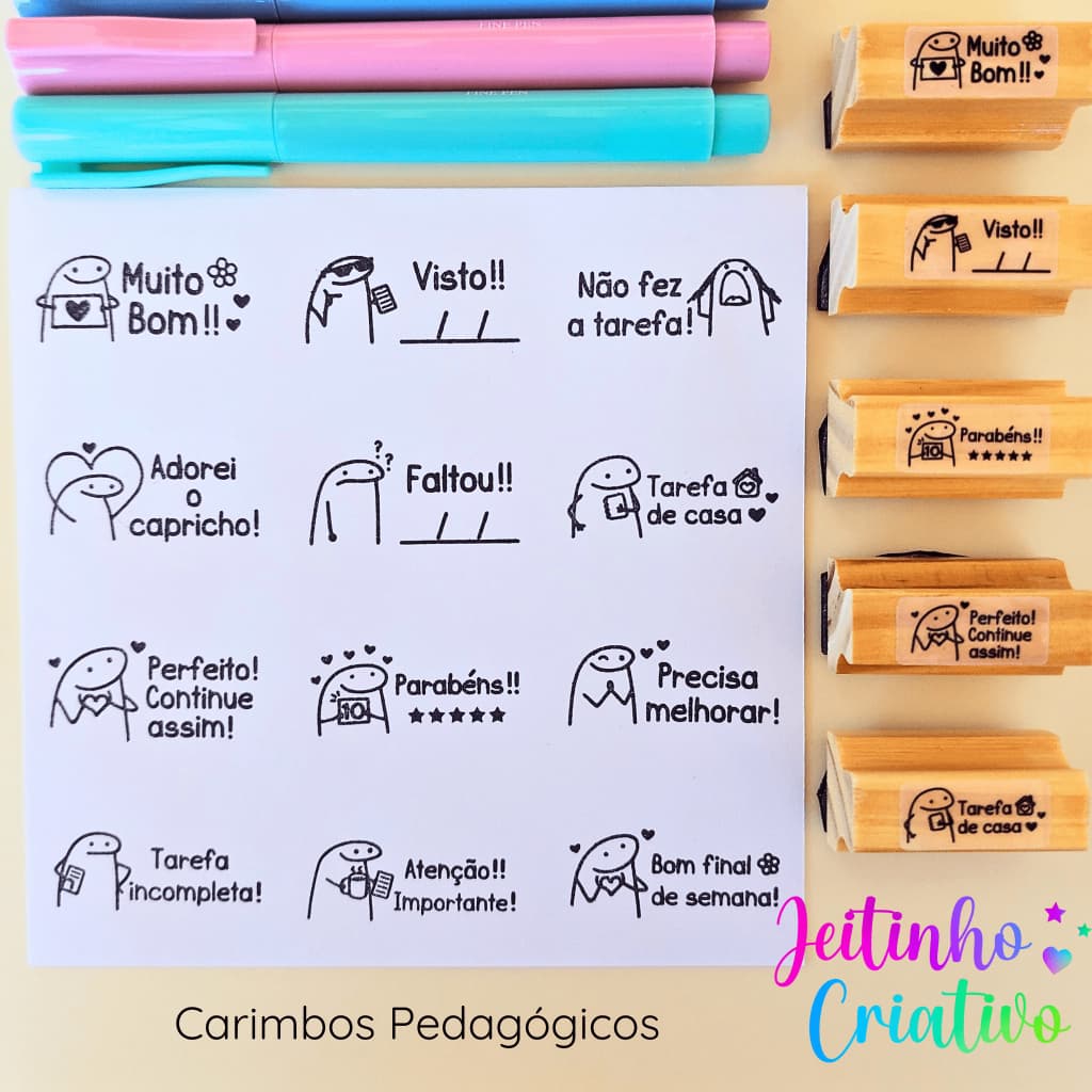 Carimbo Para Professor Flork Meme  - Carimbos Pedagógicos Escola Professora Personalizar Caderno