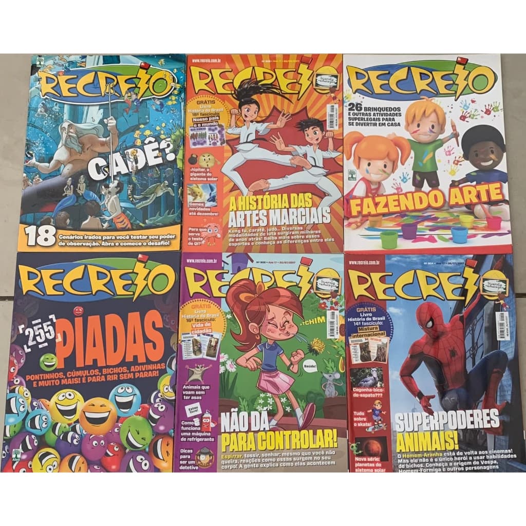 Kit Com 6 Revistas Recreio Edições Diferentes (novo)