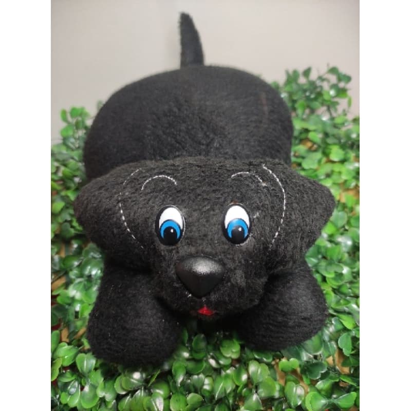 Peso de Porta Cão Deitado Caramelo  Preto