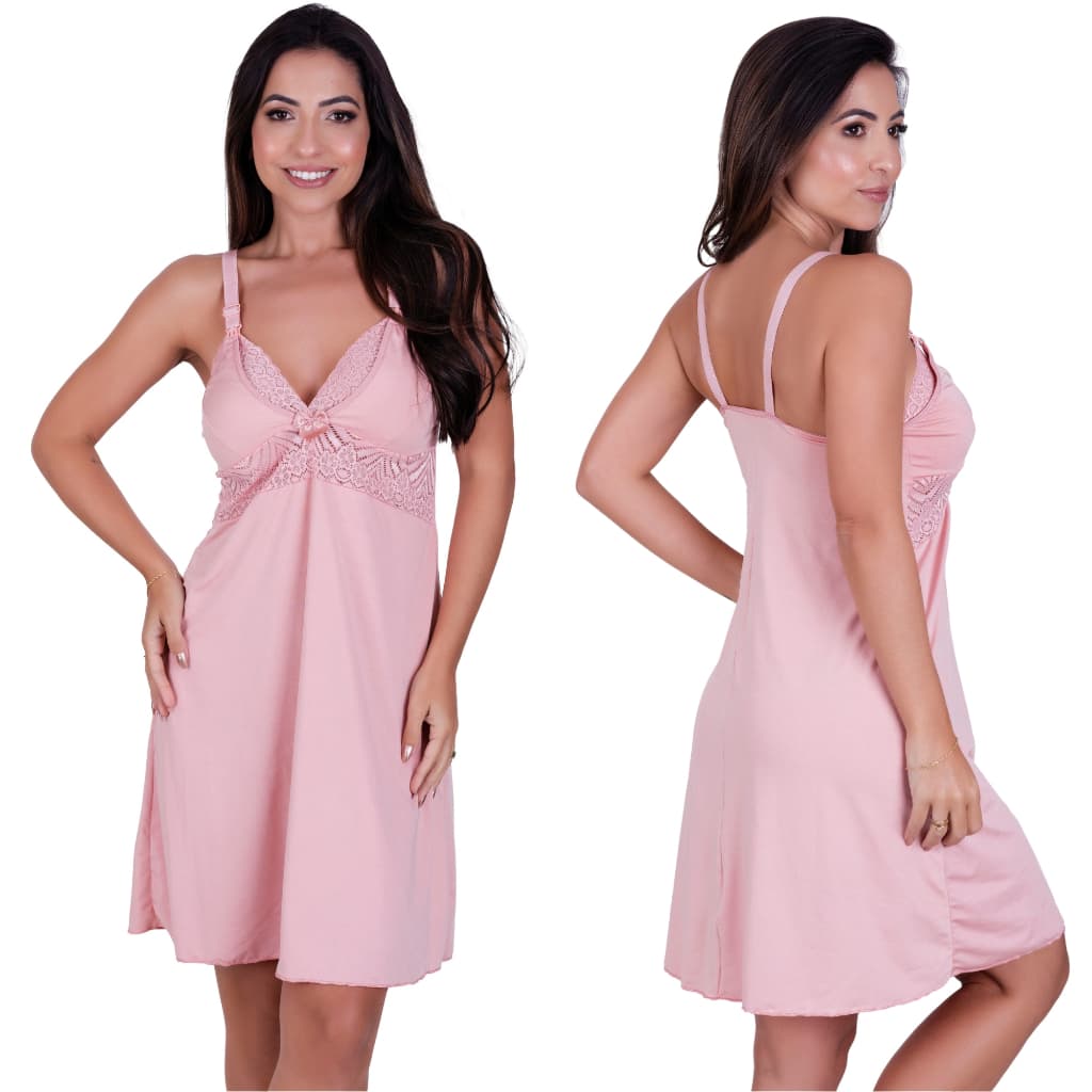 Camisola de Amamentação Pós Parto Gestante Abre Fácil Confortável Saída Maternidade