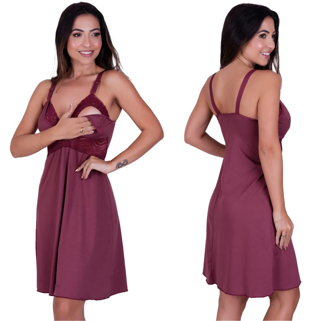 Camisola Amamentação Abre Fácil Gestante Pós Parto Saída Maternidade Confortável