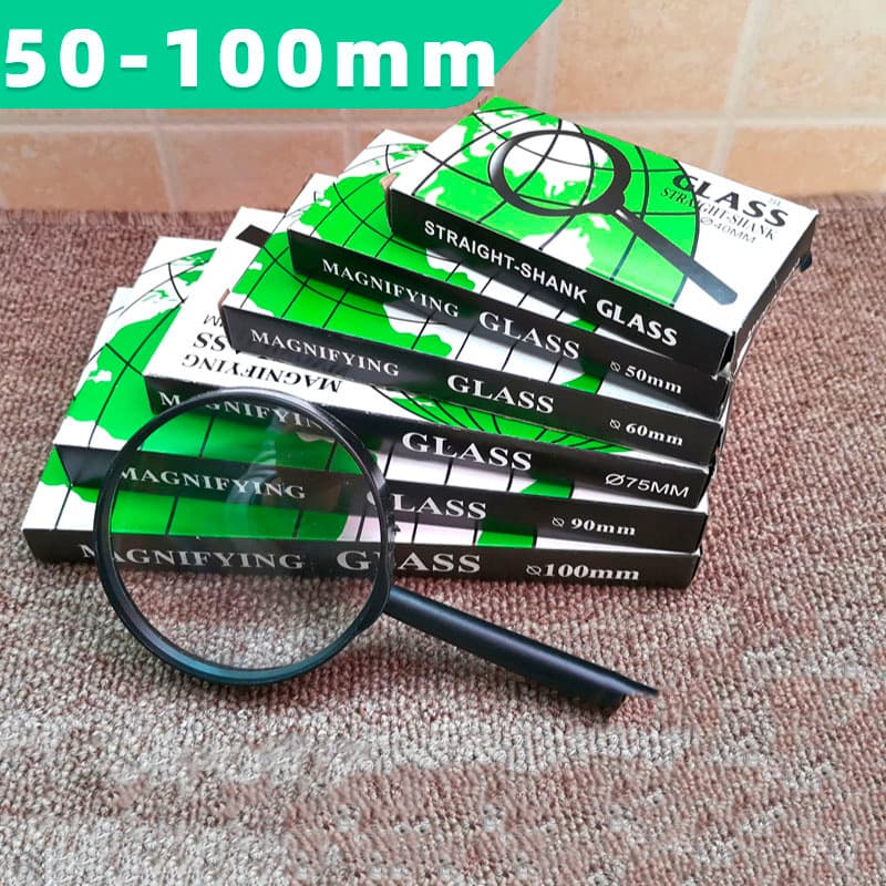 Lupa De Aumento Lente De Vidro De Mão 60 75 90 100 Mm Para Leitura