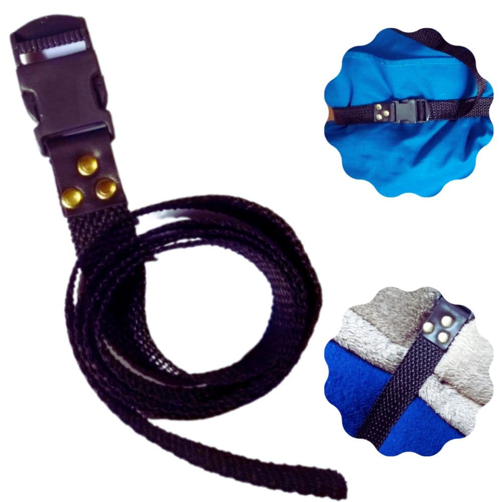 Alça Com Fecho De Engate Rápido 25mm Preto Com 2 Metros, Fita De Nylon Para Amarrar