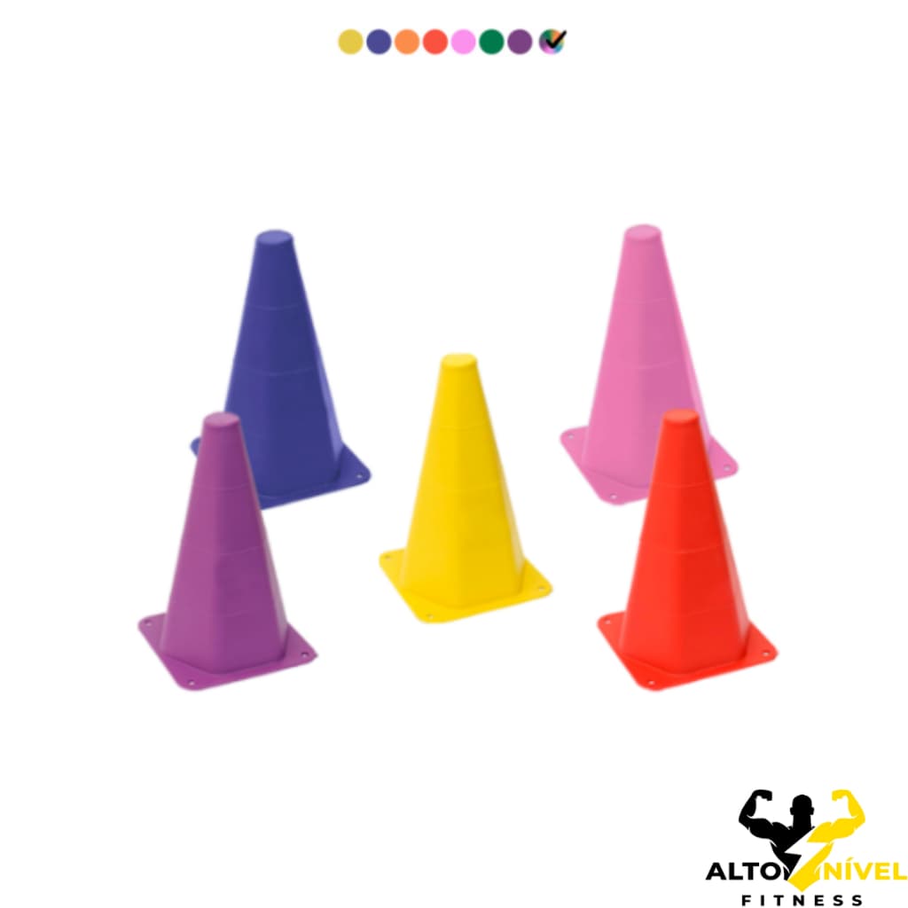 Kit Funcional Treinamento Agilidade 05 Cones Demarcatorios Treino Futebol Futsal Academia