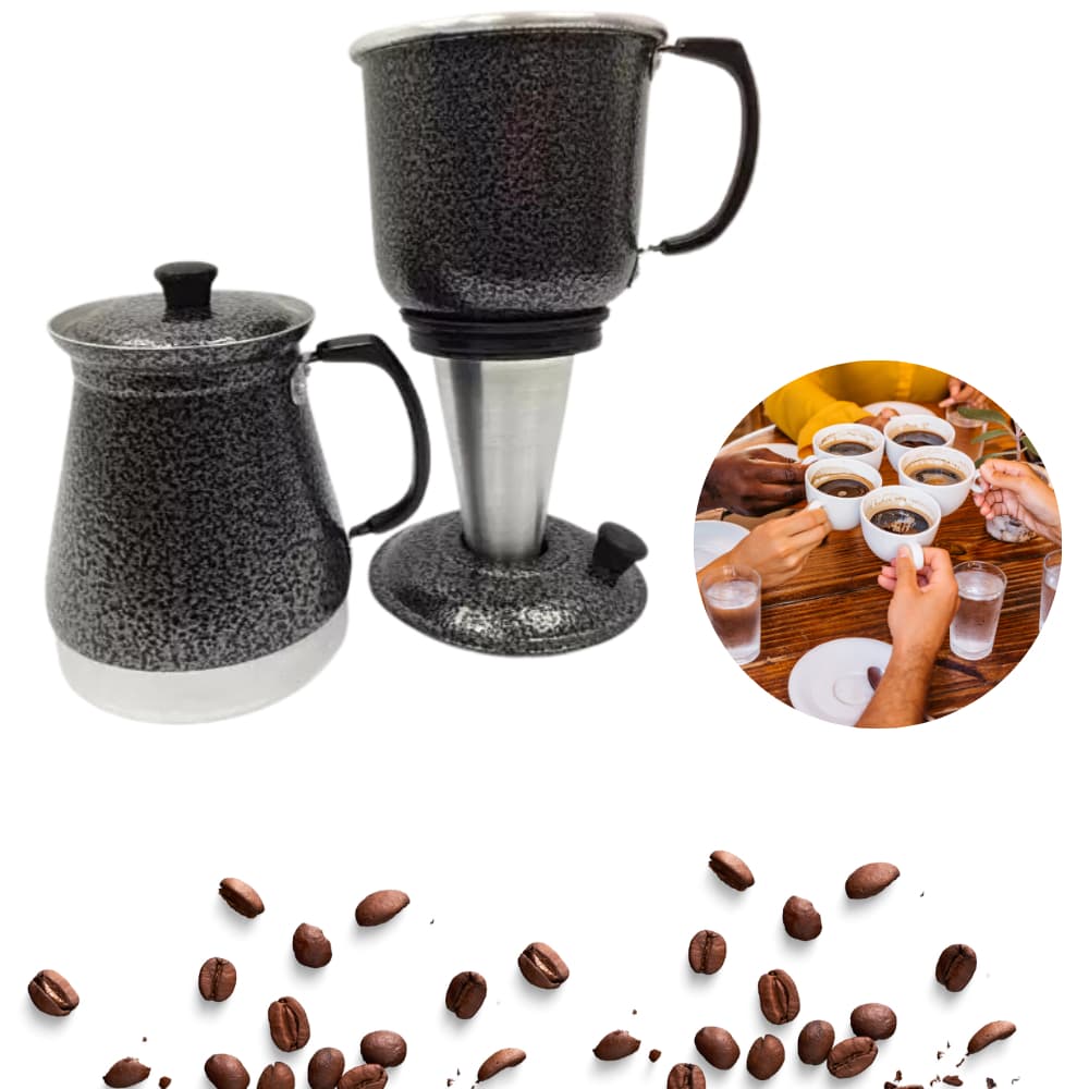 Cafeteira Italiana Preto craqueado 1500 Ml Em Aluminio 29cm - Cafeteira Economica