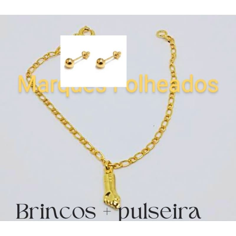 Pulseira folheado a ouro+ brincos promoção
