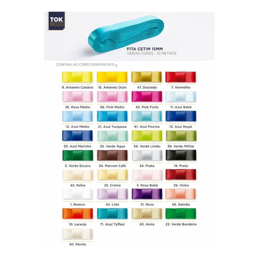 Fita Cetim - Najar - Nº 3 - 15mm X Rolo 10 Metros - 1 Peça