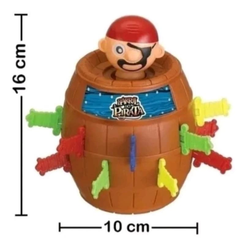 Jogo Pula Pirata Grande Brinquedo Barril Do Pirata 16 X 10