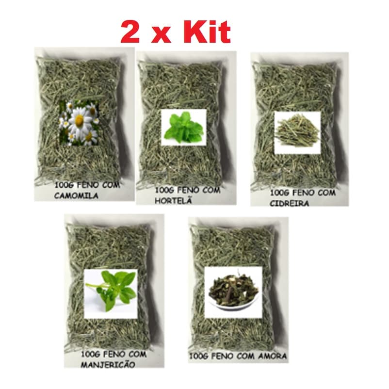 2 x Kit Sabores Feno Coast Cross Premium 05 unid 100g (cada) Saborizados