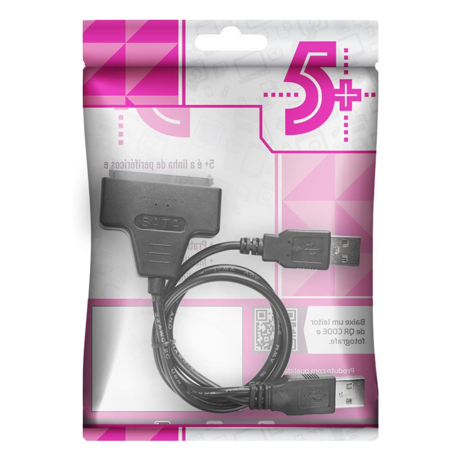 Cabo Sata - 2 Usb Para Hd Externo - 5+