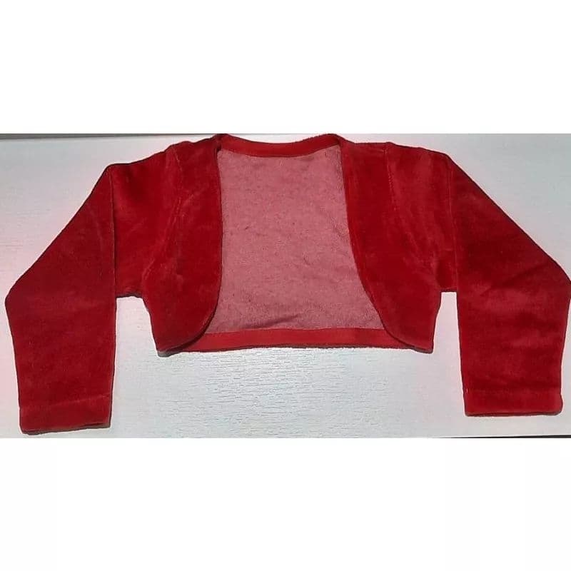 Bolero Infantil Menina Tam 1/2 Bebê Bolerinho Vermelho Salmão Plush