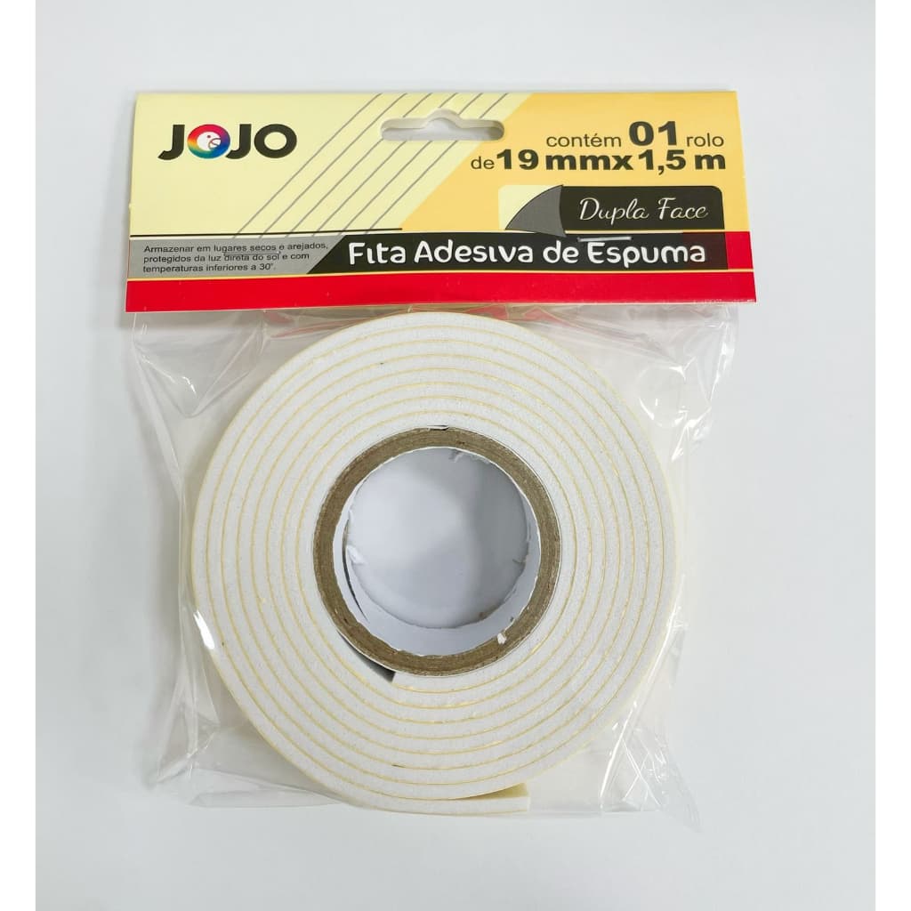 Fita Banana Adesiva de Espuma Dupla Face 19mm x 1,5m Profissional