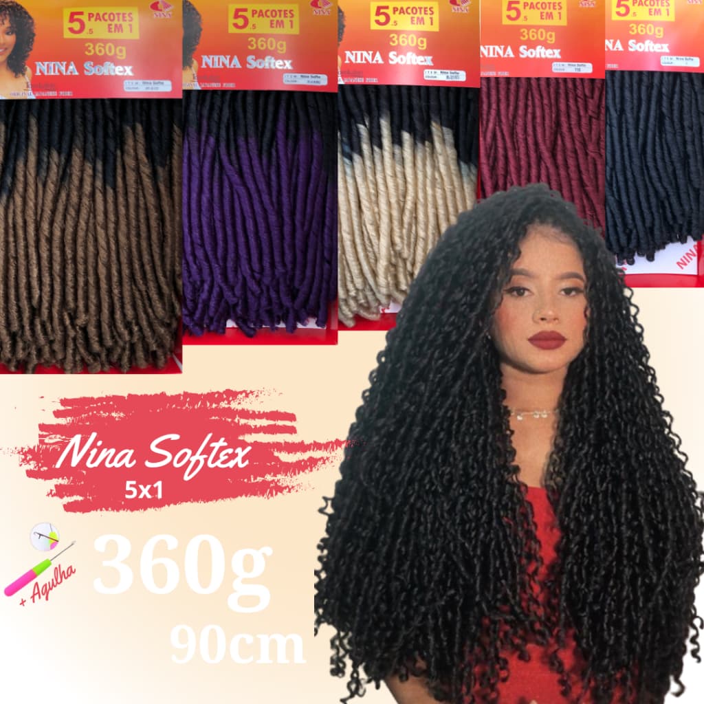Cabelo Cacheado Dread Original Nina Softex Pacote Econômico 5x1 360gr