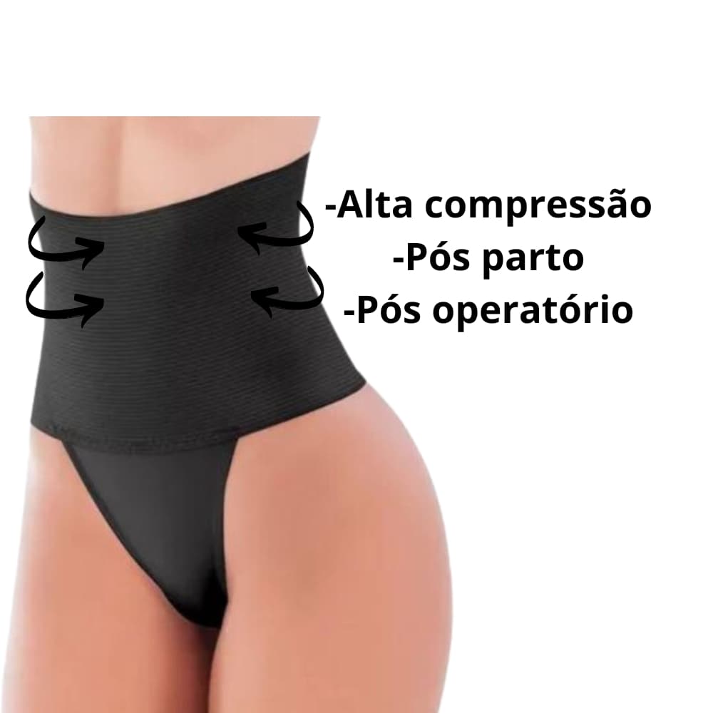 Calcinha Cinta Modeladora Plus Size Alta Compressão Reduz Medida Cós Alto - Cinta18