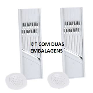 OFERTA KIT 2 Conjuntos Cortador Descascador E Apoiador Para Legumes Branco Keita Dupla Face Multiuso Universal