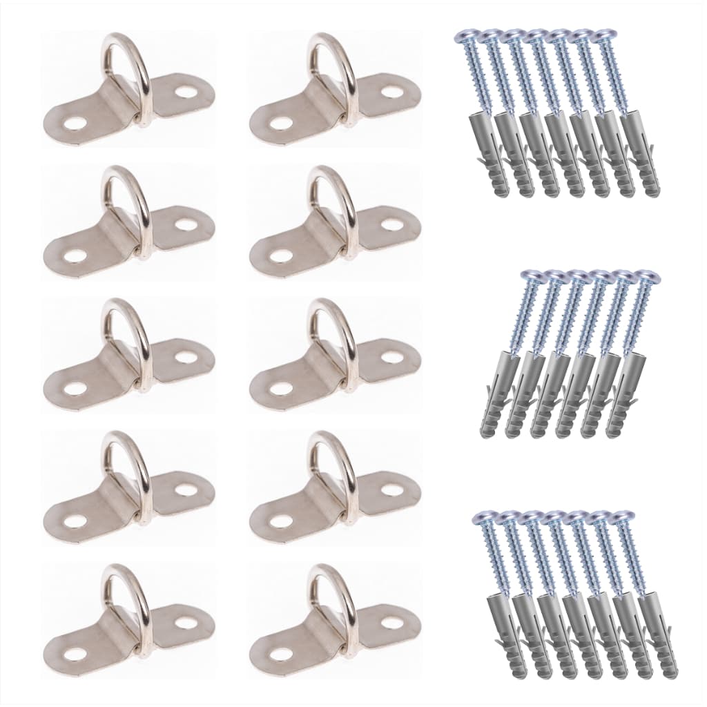 Kit 10 Pitão Para Toldo Chapinha Com Argola Trava De Chão Dobrável Retrátil