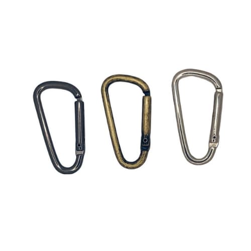 Mosquetão Estilo Alpinista - Escolha a cor: prata, Dourado velho, grafite (1 und)