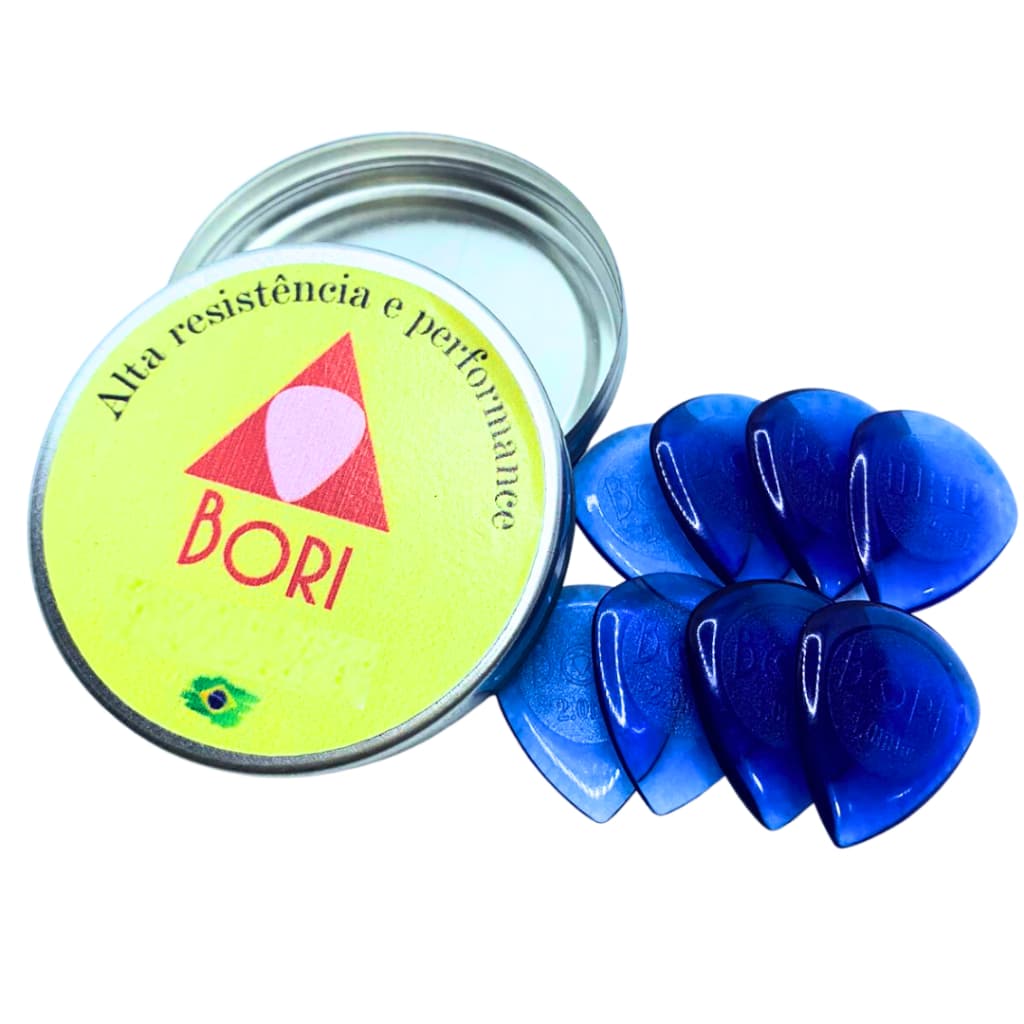 Palhetas Bori MINI DRIP Azul Translúcido para Guitarra e Violão