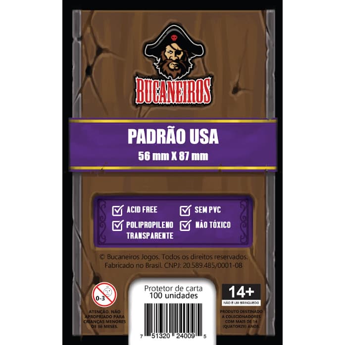 Sleeve Padrão USA (56x87mm) - Bucaneiros - 100 Unidades