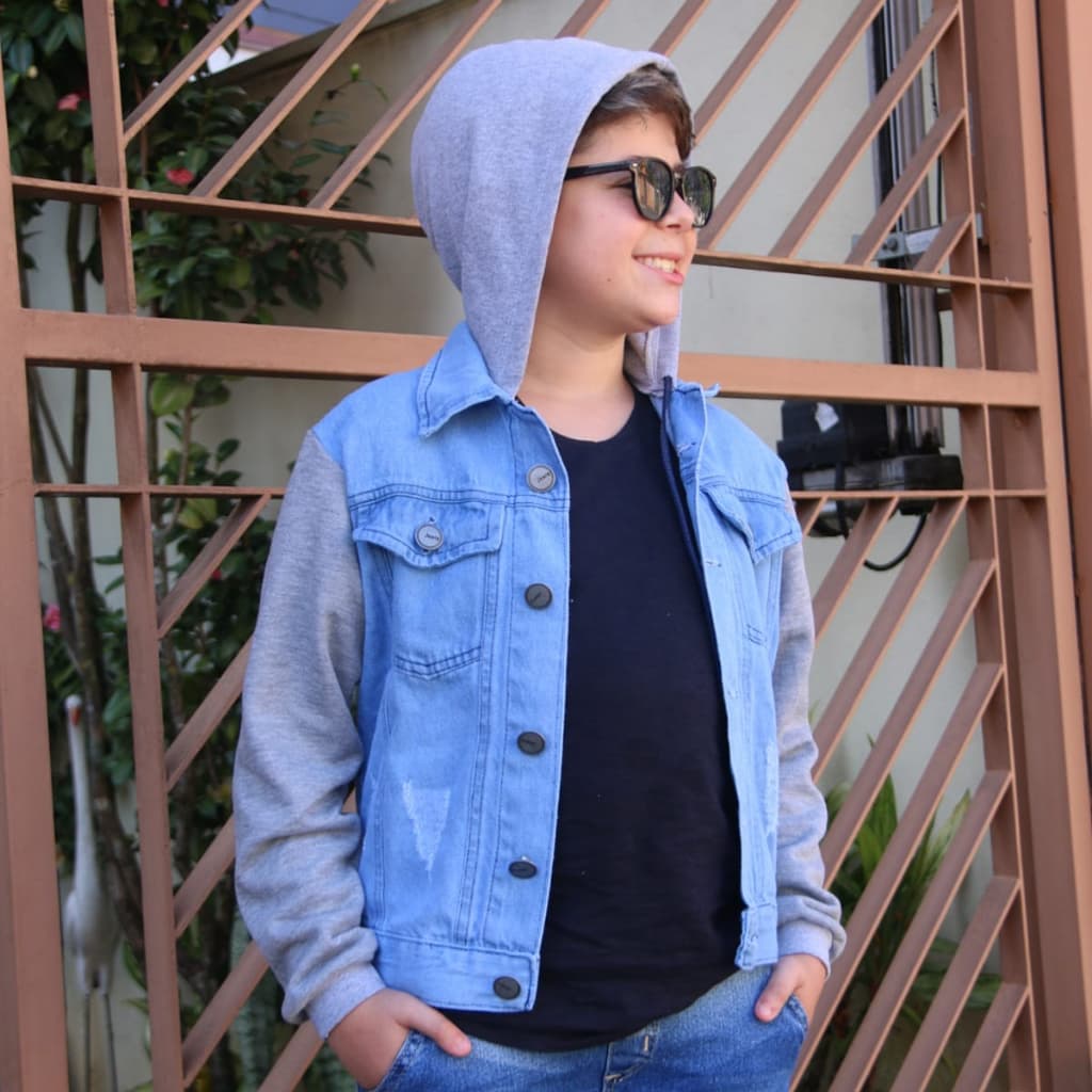 Jaqueta Jeans Infantil Juvenil unisex 1 ao 16