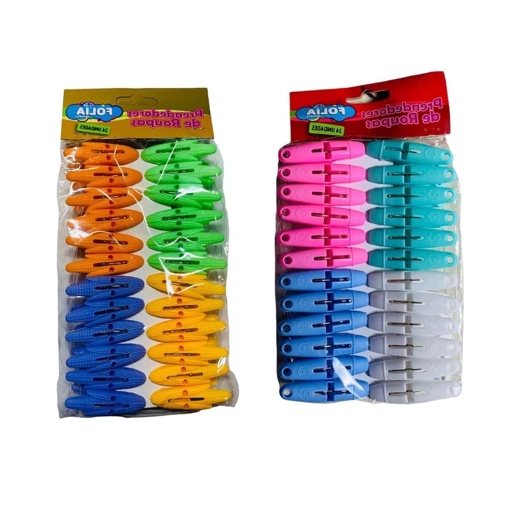 Prendedor Plastico Para Alimento Roupa Pacote C/24 pcs