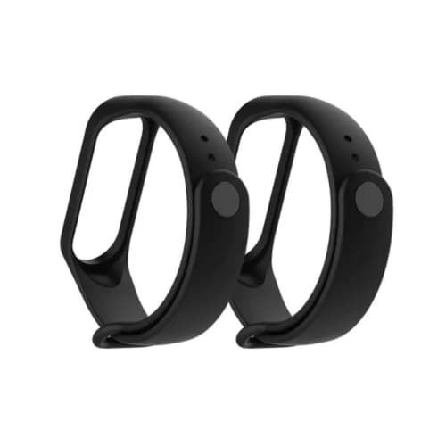 Pulseira de silicone substituível Para Mi Band 3 e 4 Cor Preta Duas Unidades