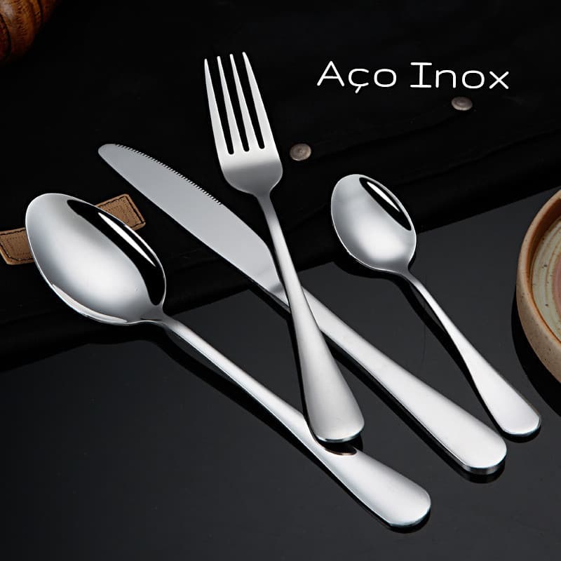 18 Peças Talheres De Aço Inox Faca Garfo Colher Promoção