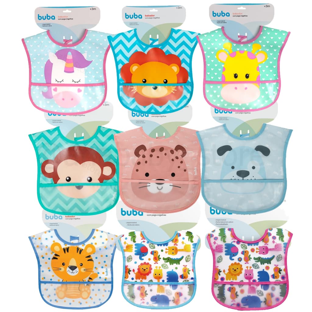 Babador Impermeável Buba Com Bolso Pega Migalhas Original babador buba