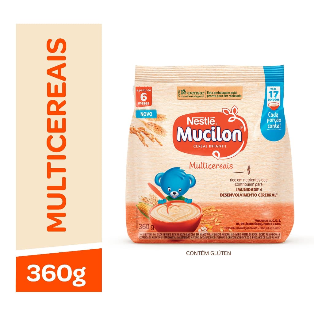 Mucilon Nestlé Cereal Infantil Multicereais | 180g ou 360g.