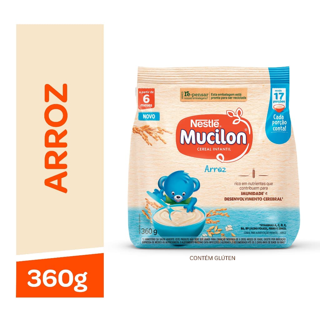 Mucilon Nestlé Cereal Infantil Arroz | 180g ou 360g.