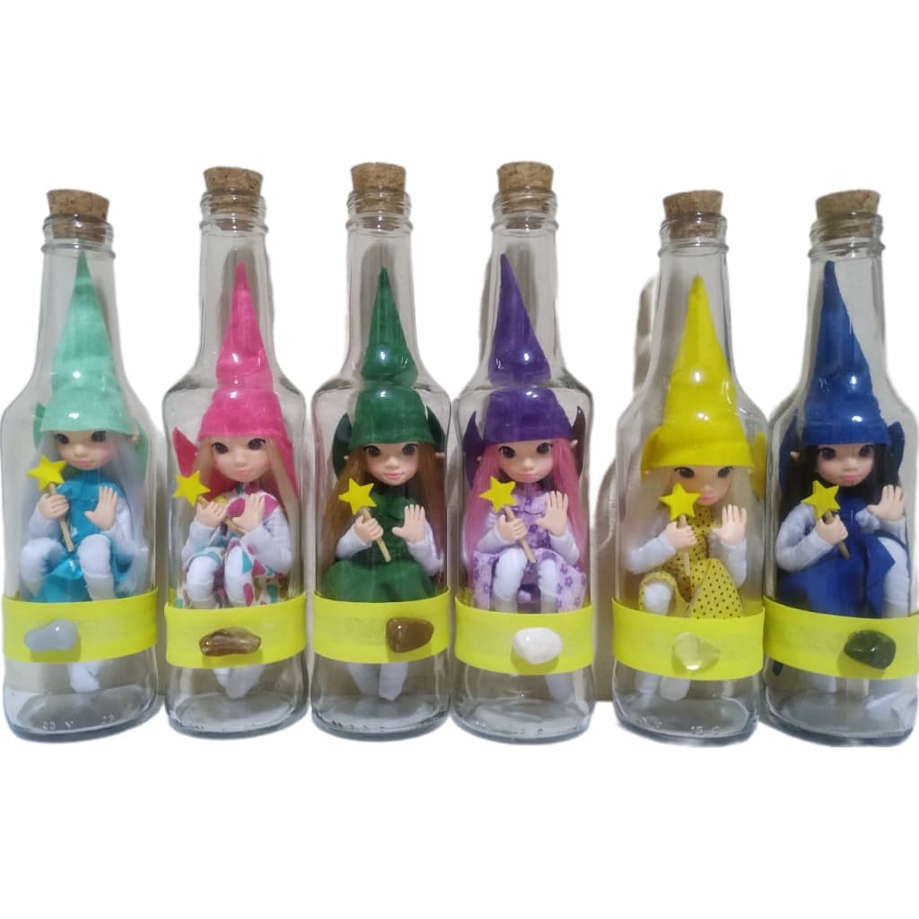 Fada duende na garrafa garraduende  São Tomé - FIGURA BONECA ESTATUETA