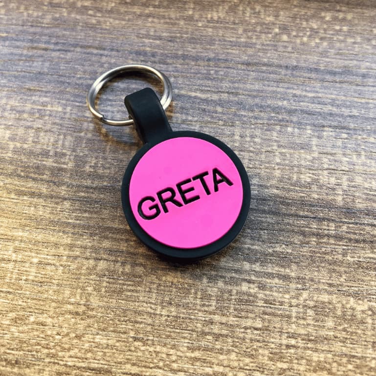 Placas De Identificação Pet Em Borracha Silicone Formato Círculo Mini Pet Name