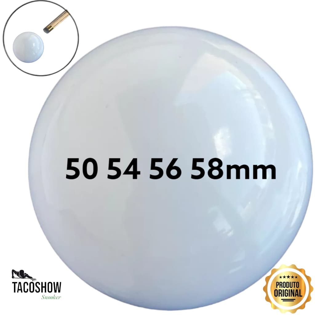 Bola Branca Bolão De Para Sinuca Bilhar Snooker Tamanho 50 54 56 58 mm Lisa Avulsa Solta