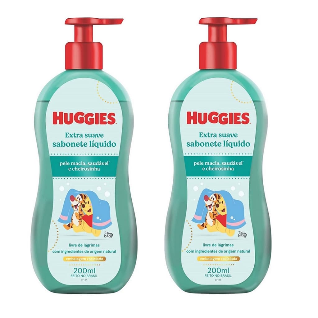 Kit 02 Un - Sabonete Líquido Infantil Huggies Extra Suave 200mL