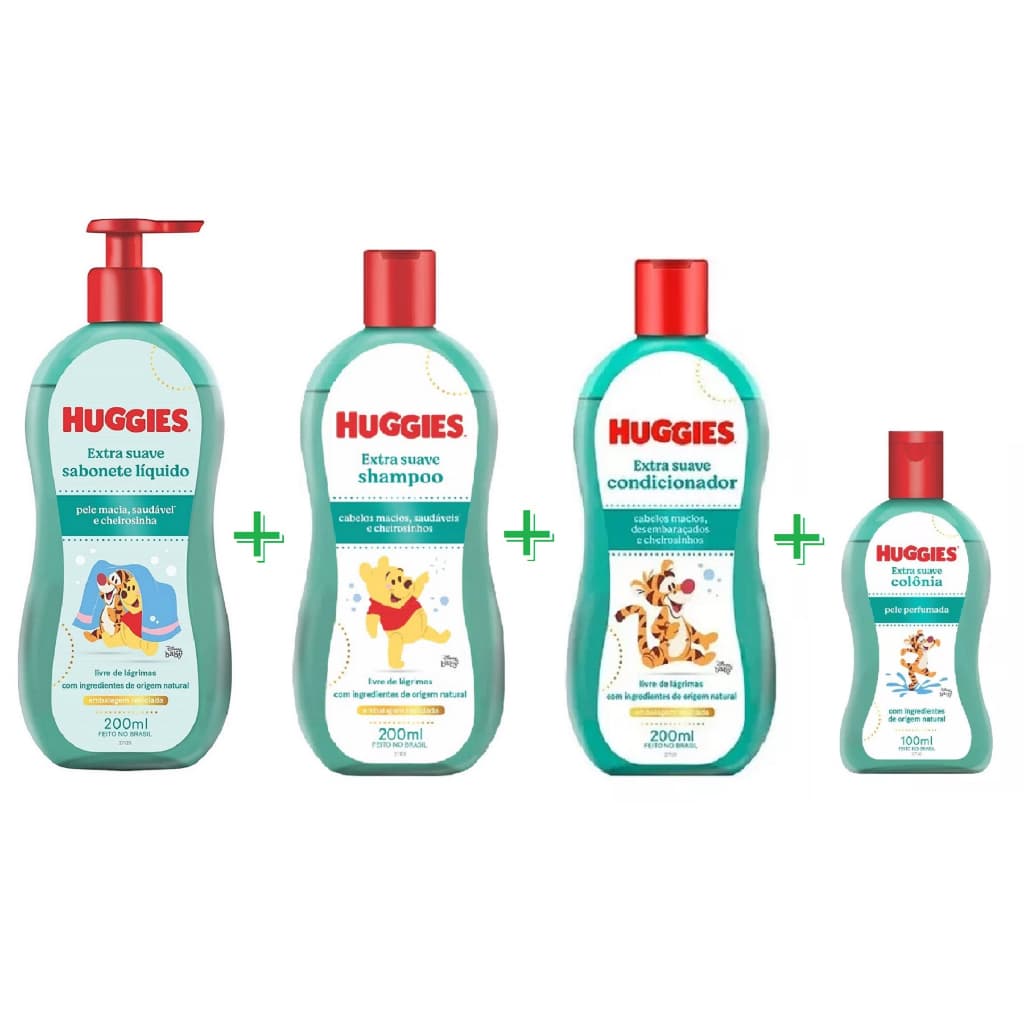 Kit Huggies De Higiene Infantil Extra Suave Livre De Lágrimas 4 Itens