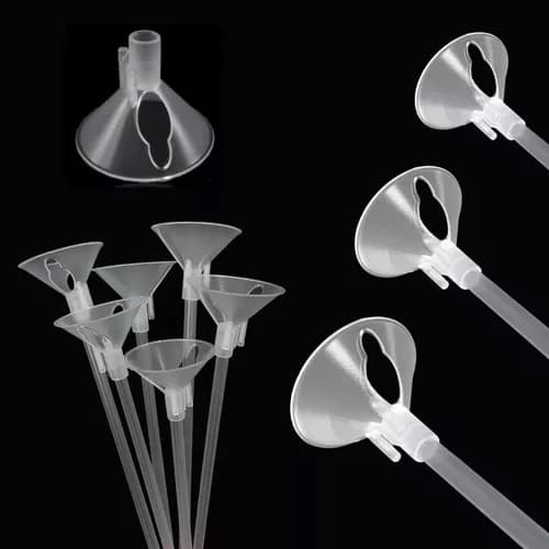 10 Varetas Cristal Transparente 30cm Suporte Para Balão Bexigas Ou Balão Metalizado