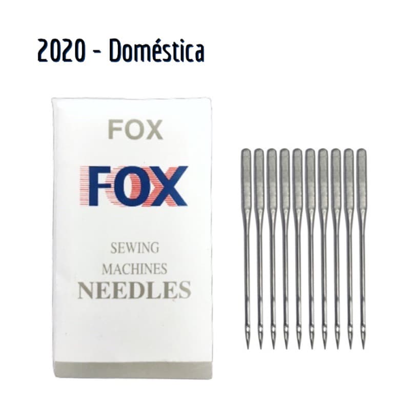 10 Agulha Maquina Costura Doméstica 2020 Nº9/11/12/13/14/16/18 c/10un. FOX
