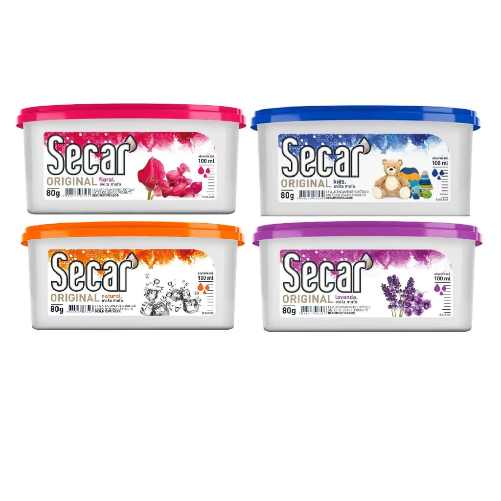 4 Anti Mofo Desumidificador Secar Original 80g Cada Guarda Roupas Closet Armários Organização Casa