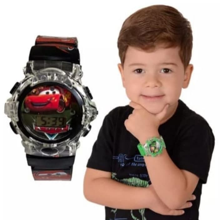 Relógio Infantil de Luzinha Relógio para criança CARROS