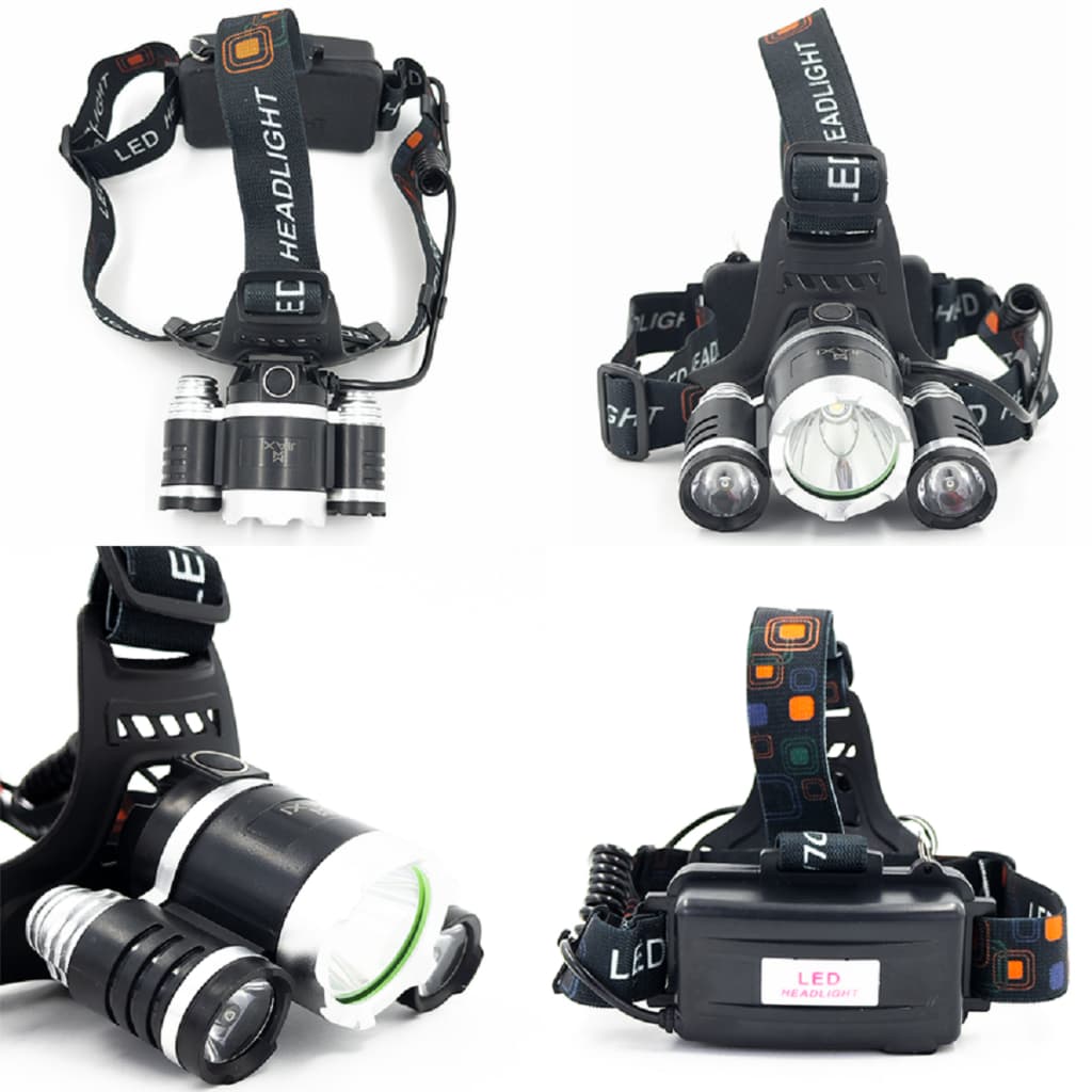 Lanterna De Cabeça Profissional LED Tática Pesca Bike Foco Regulável