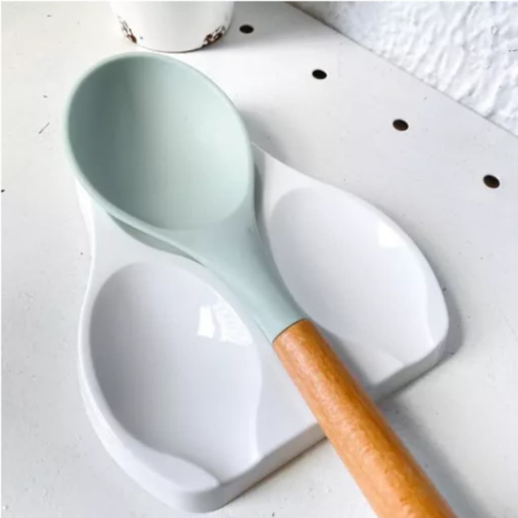 Suporte Para Colher Plus 3 Lugares Plástico Branco Descanso para colheres