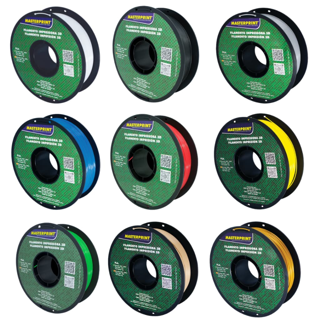 Filamentos 3D PLA 1kg Master Print Cores/colorido