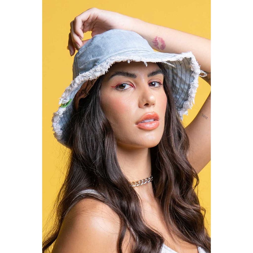 Chapéu Pescador estilo bucket borda com defiação dupla face Primavera-out