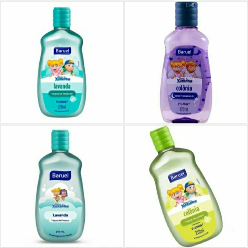 Unidades ou kits colônia infantil 400ml 210ml 120ml Turma da Xuxinha Baruel Baby Lavanda, Toque delicado, Sono tranquilo